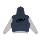 Unisex Color Block Fleece Full Zip Hoodie