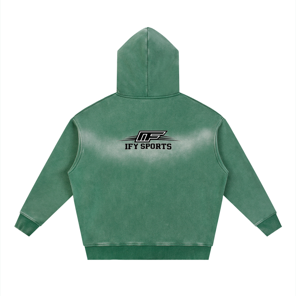 Sunfade Two-way Zipper Boxy Fleece Hoodie