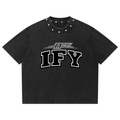Unisex Washed Boxy Studded T-Shirt