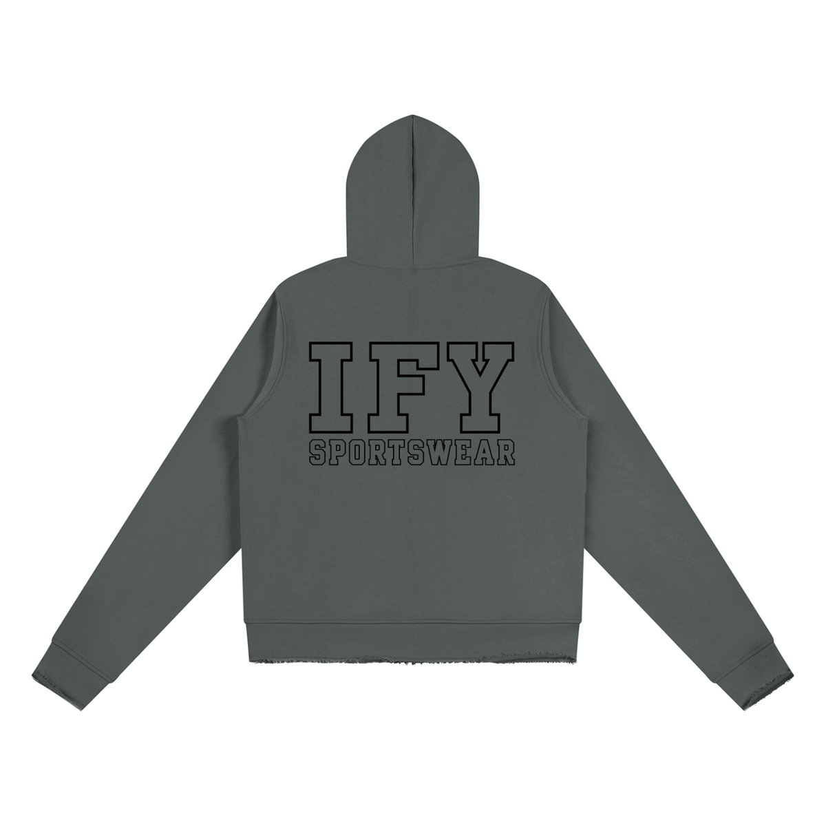 Raw Edge Full Zip Hoodie