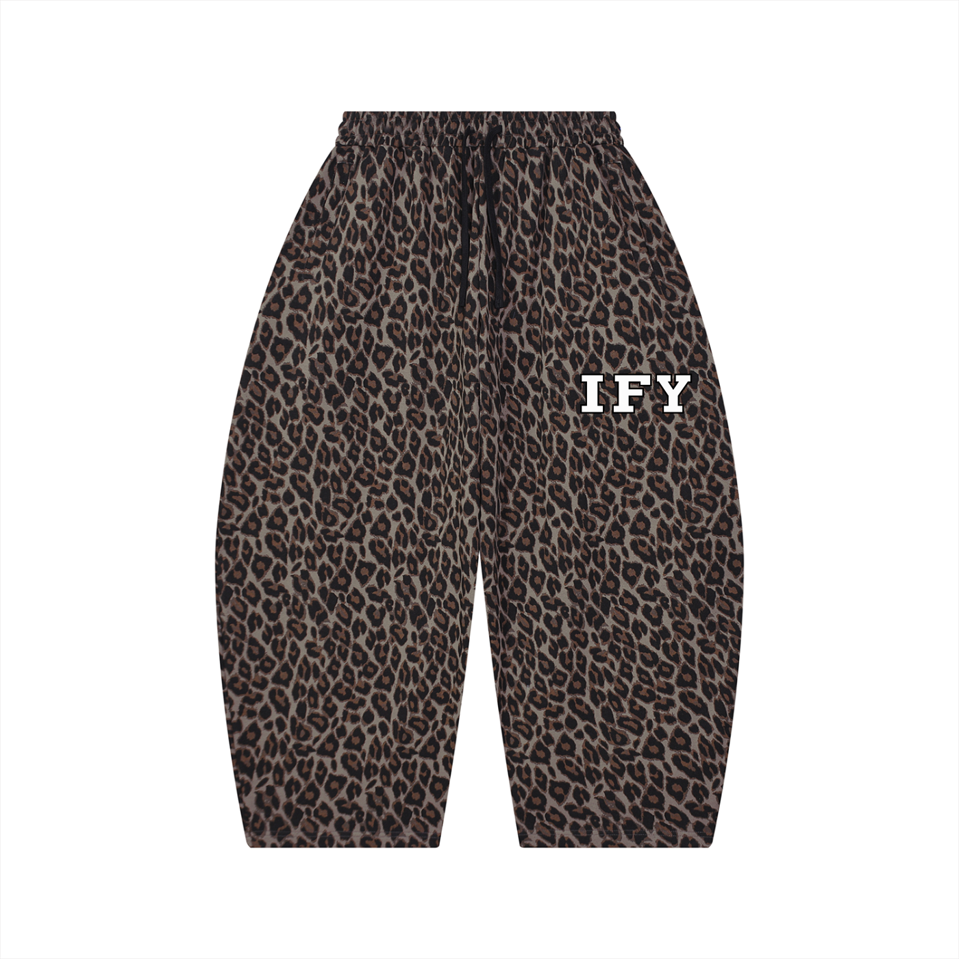 Unisex Leopard Barrel Leg Sweatpants