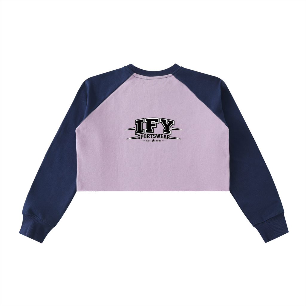 Elevate Your Style with Our Color-Block Crop Sweatshirt
