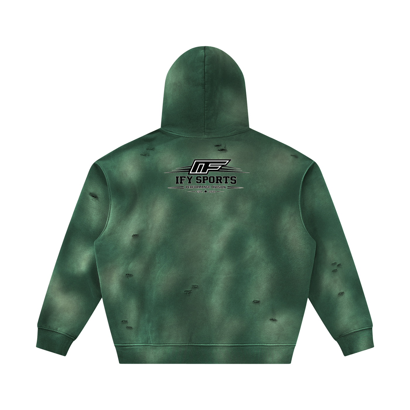 Unisex Sunfade Frayed Fleece Hoodie