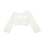 Cropped Off-Shoulder Bell Sleeve Sweatshirt