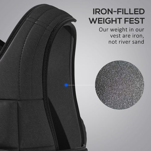 15kg Weighted Vest, Adjustable Running Weight Vest With 38 Weight Bags For Men Or Women Cardio Exercise, Black