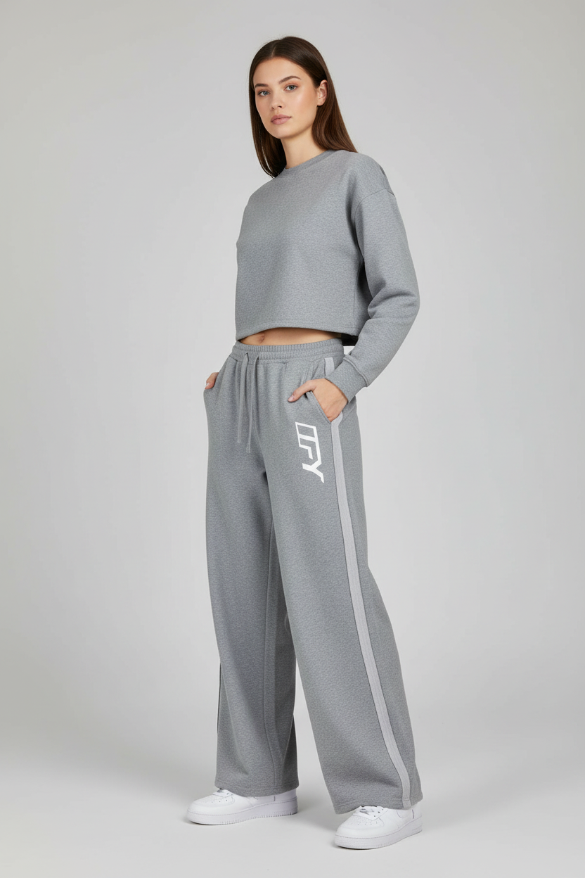 Contrast Tape Straight-Leg Sweatpants