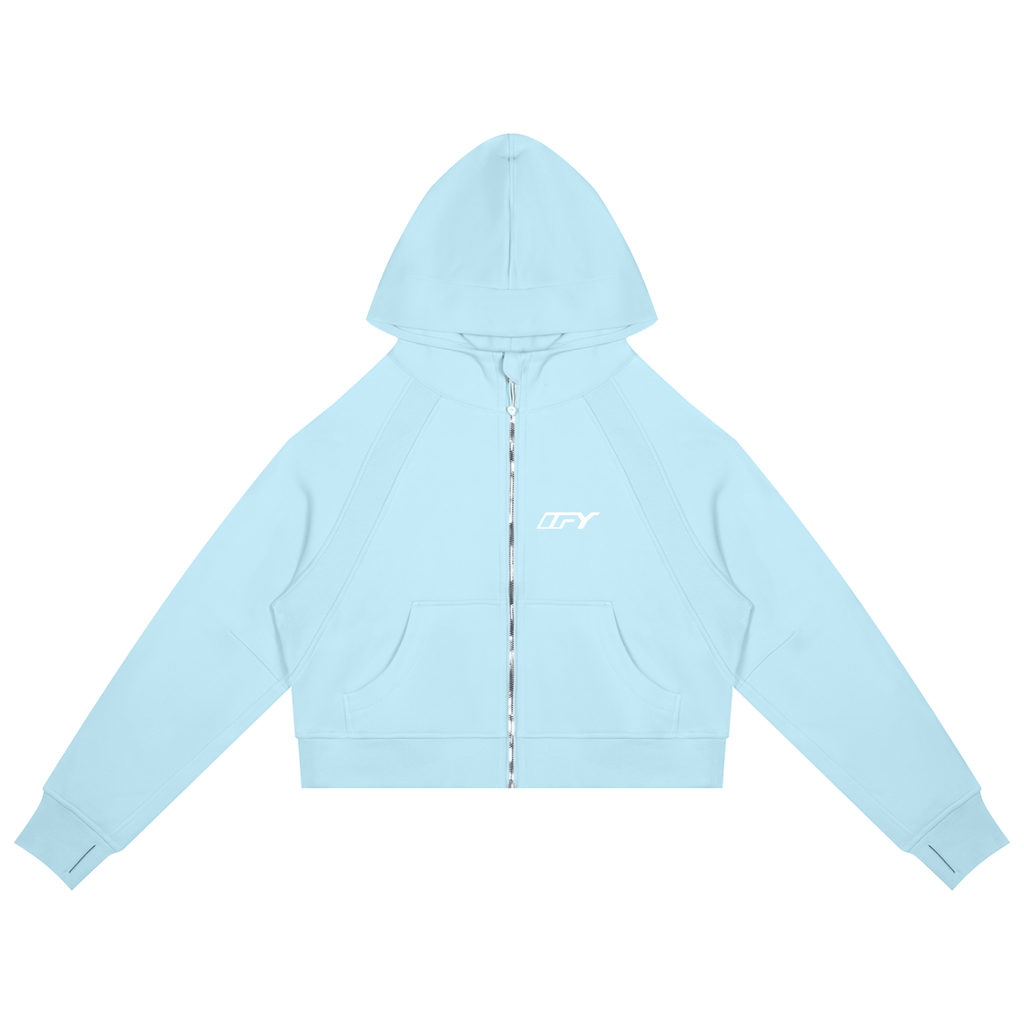 Cropped Zip-Through Hoodie