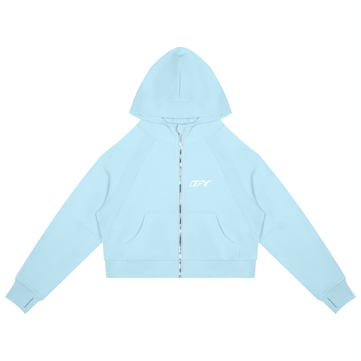 Cropped Zip-Through Hoodie
