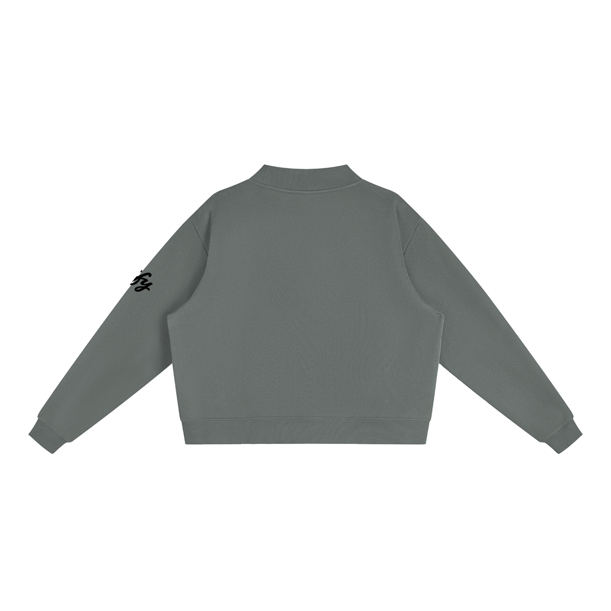 Oversized Mock-Neck Fleece Sweatshirt