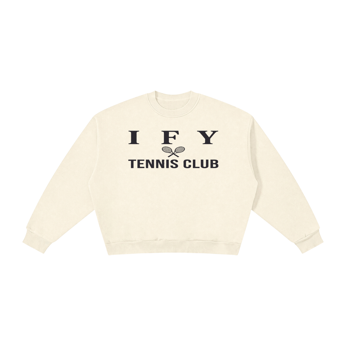 Tennis Club Boxy Fleece Crew-Neck Sweatshirt