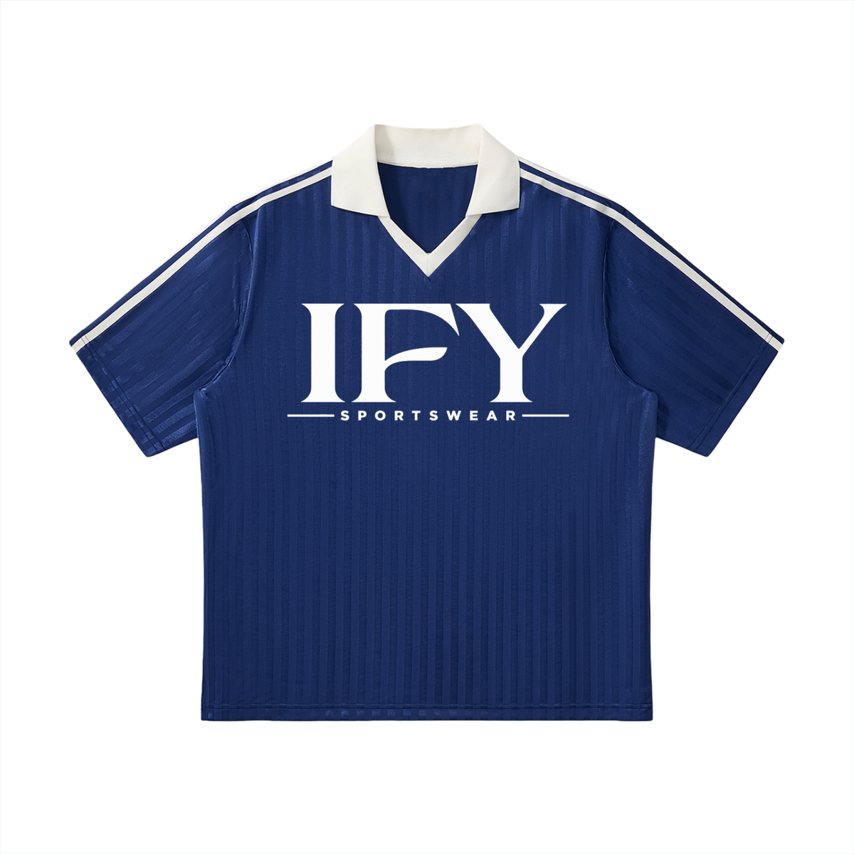 Contrast Collar Striped Soccer Jersey