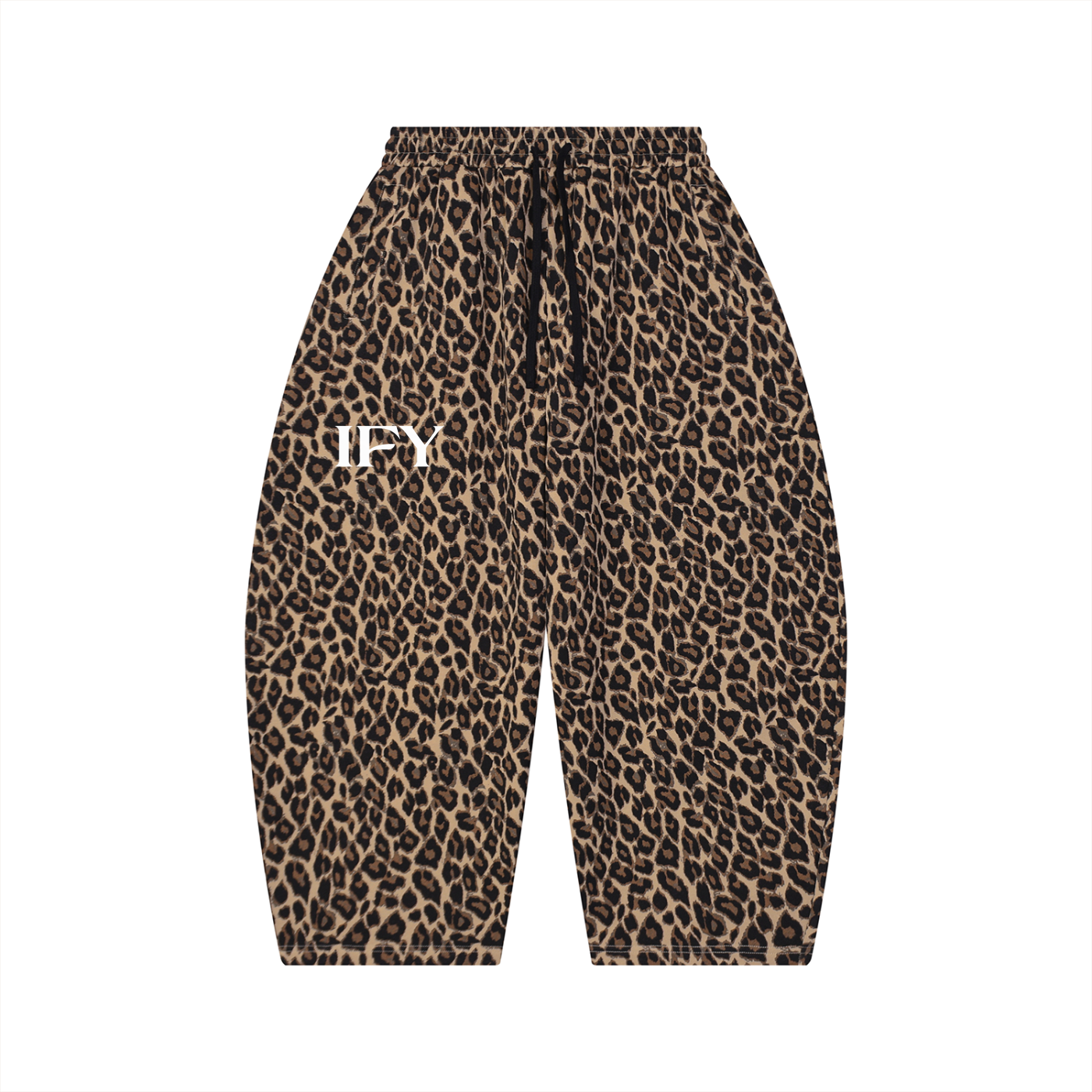 Unisex Leopard Barrel Leg Sweatpants