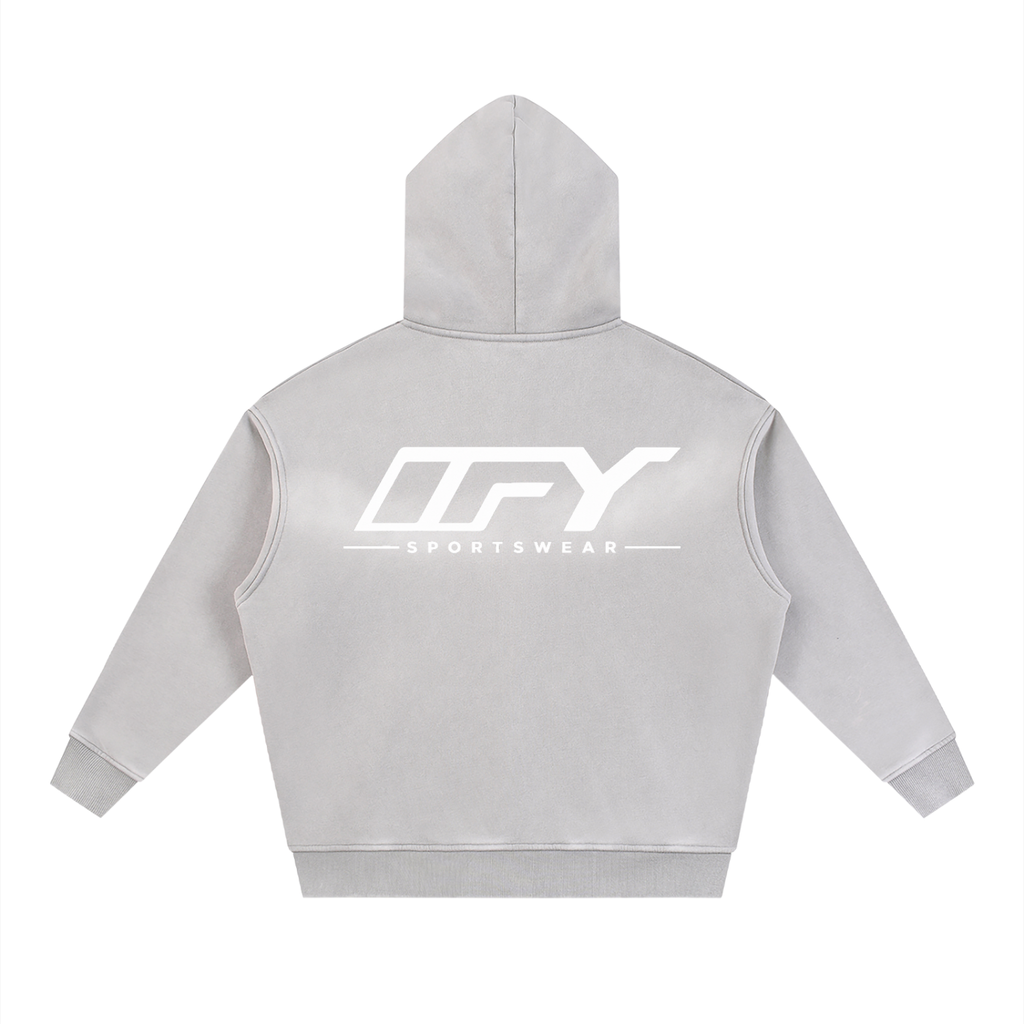 Sunfade Two-way Zipper Boxy Fleece Hoodie