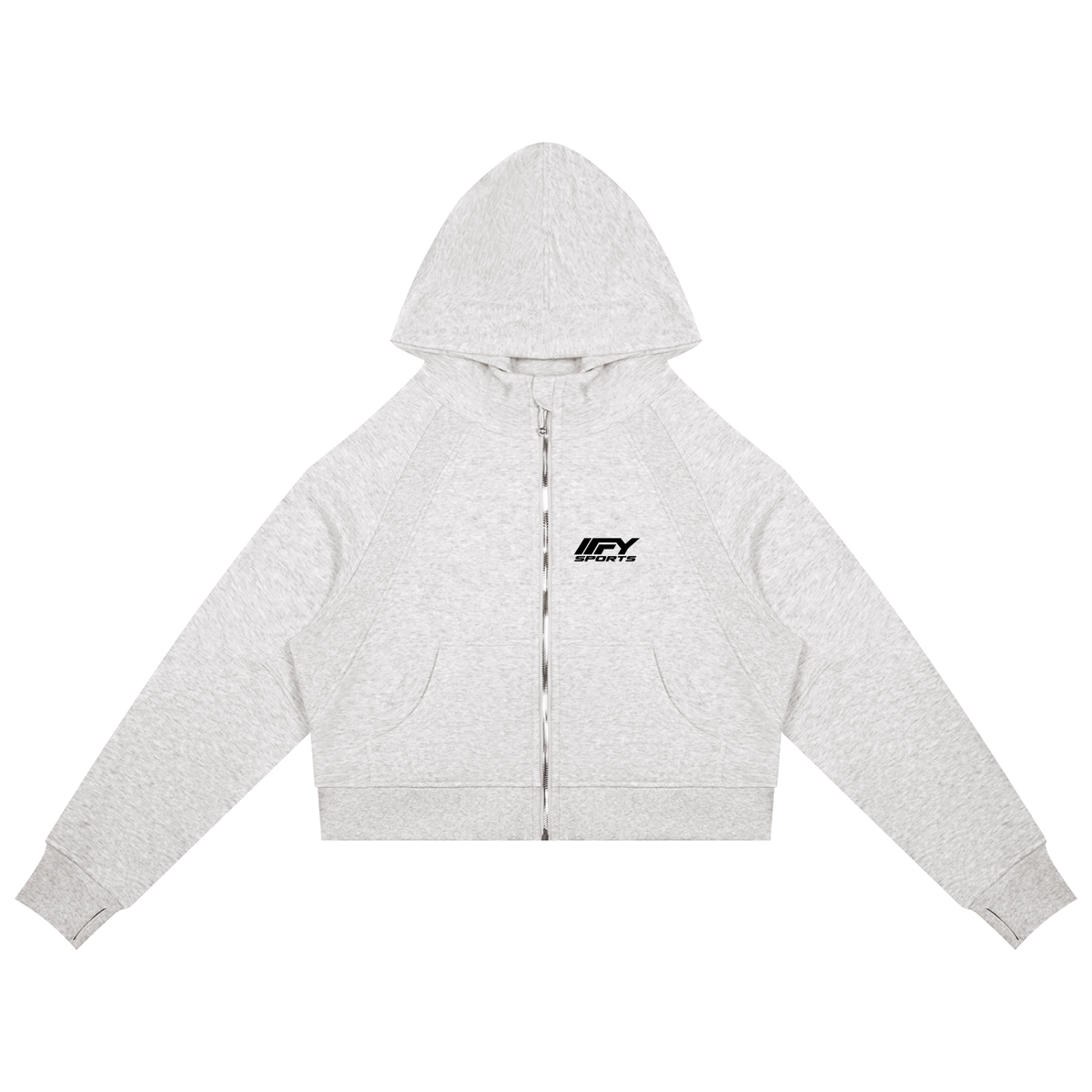 Cropped Zip Hoodie & Wide-Leg Fleece Set