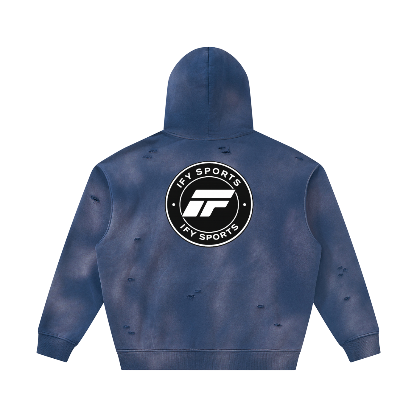 Unisex Sunfade Frayed Fleece Hoodie