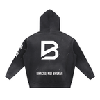 Vintage Washed Frayed Fleece Hoodie - Premium Gym Hoodie | BRACE