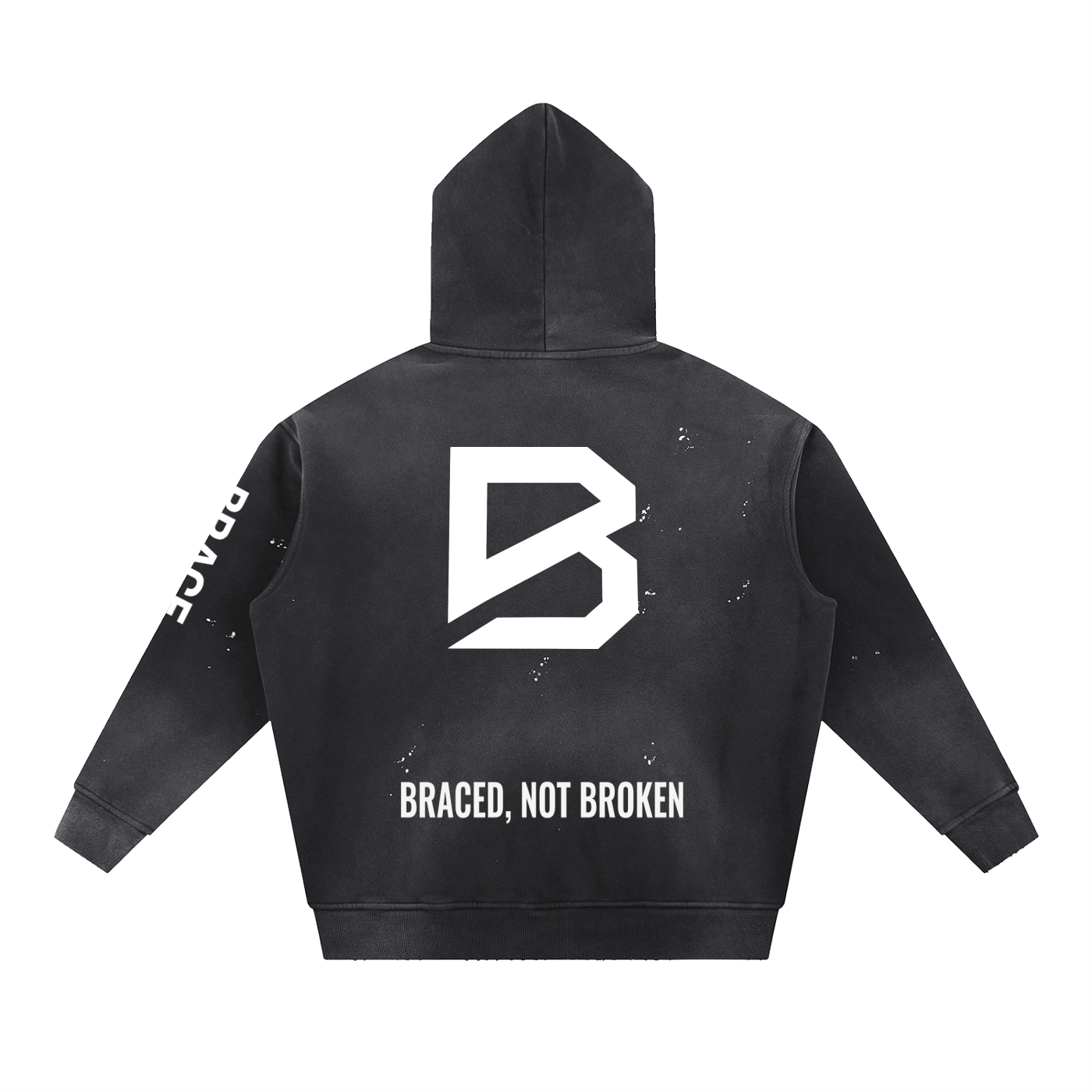 Vintage Washed Frayed Fleece Hoodie - Premium Gym Hoodie | BRACE
