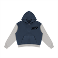 Unisex Color Block Fleece Full Zip Hoodie