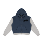 Unisex Color Block Fleece Full Zip Hoodie
