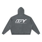 Unisex Vintage Wash Full Zip Boxy Hoodie