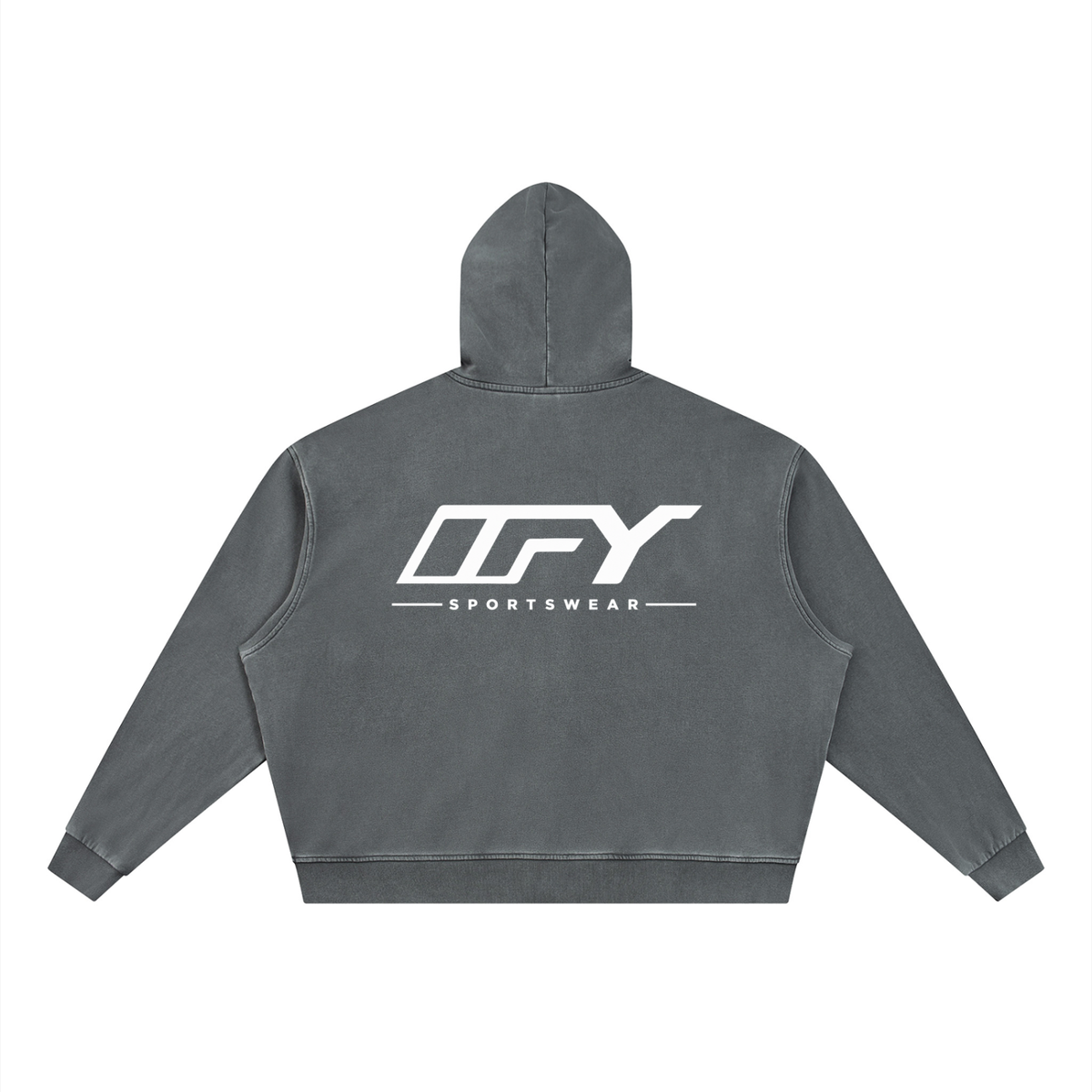 Unisex Vintage Wash Full Zip Boxy Hoodie