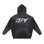 Vintage Washed Frayed Fleece Hoodie - Your Go-To Cozy Essential