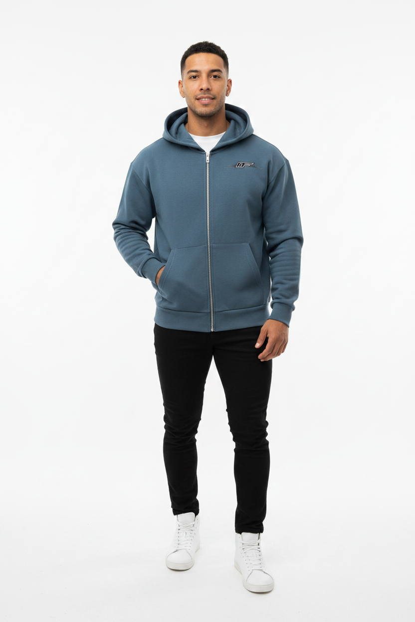 Unisex Drop Shoulder Full Zip Hoodie - Comfort Meets Style for Every Occasion