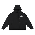 Boxy Button Placket Hoodie - Premium Fleece Gym Hoodie | BRACE