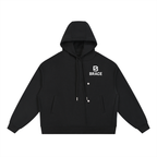 Boxy Button Placket Hoodie - Premium Fleece Gym Hoodie | BRACE