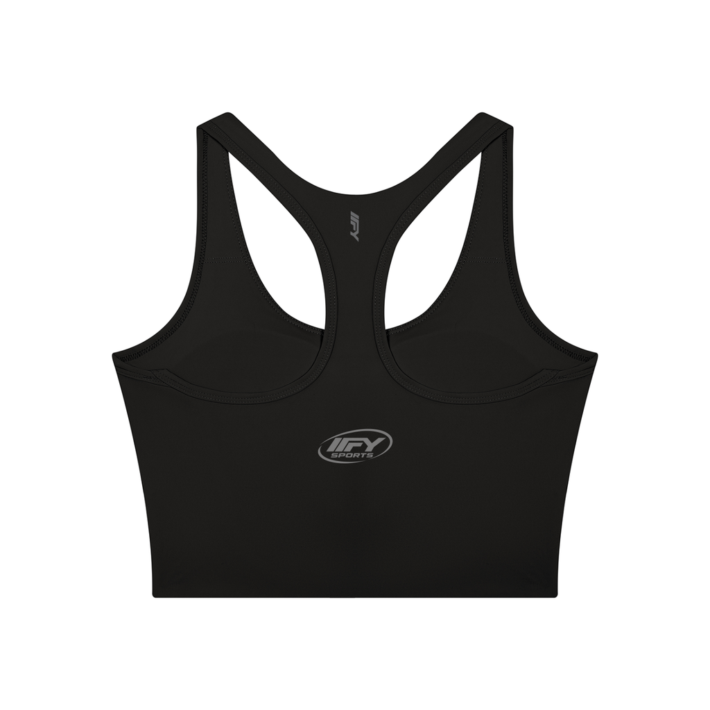 Mesh Panel Colour Block Yoga Crop Tank