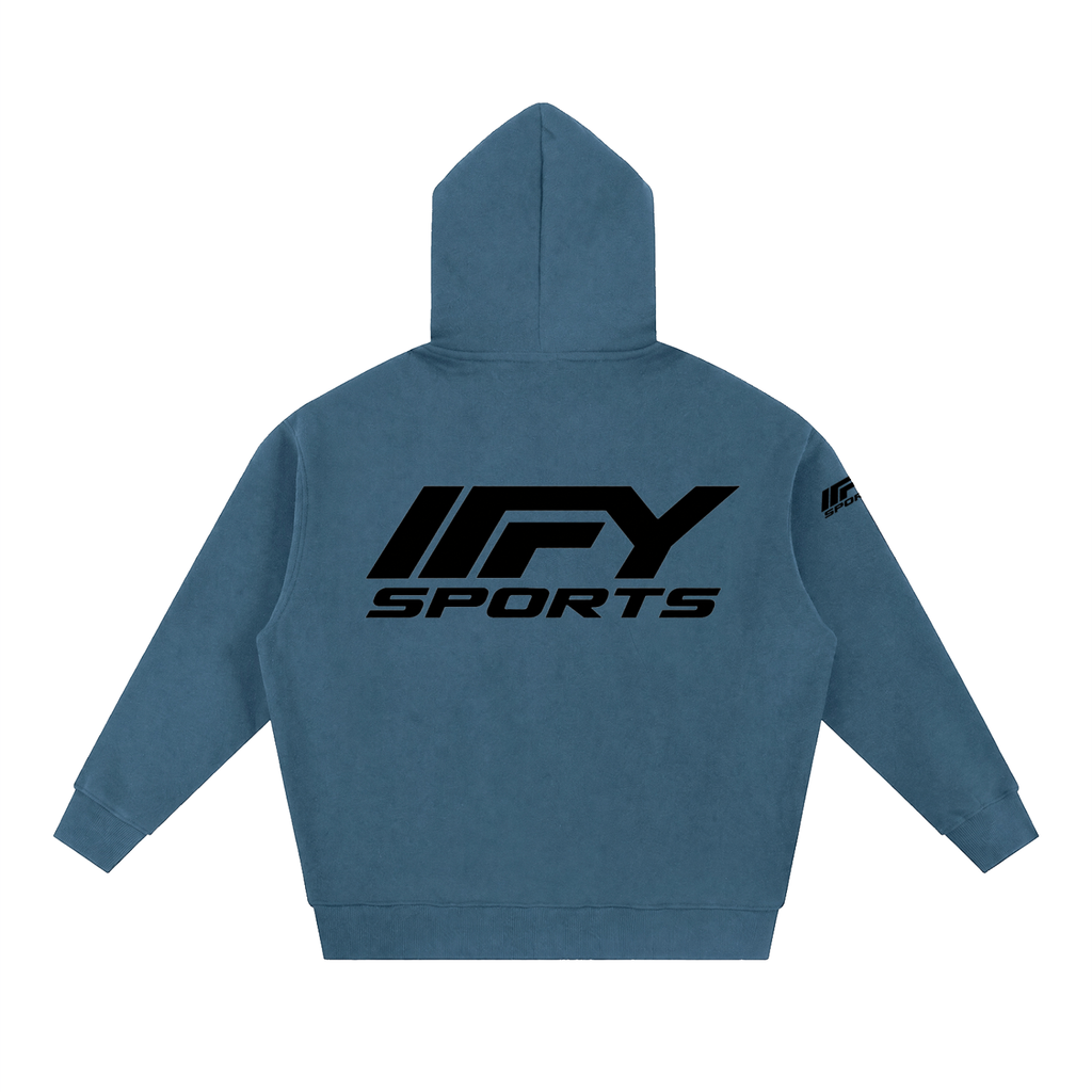 Oversized Two-Way Zip Fleece Hoodie