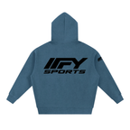 Oversized Two-Way Zip Fleece Hoodie