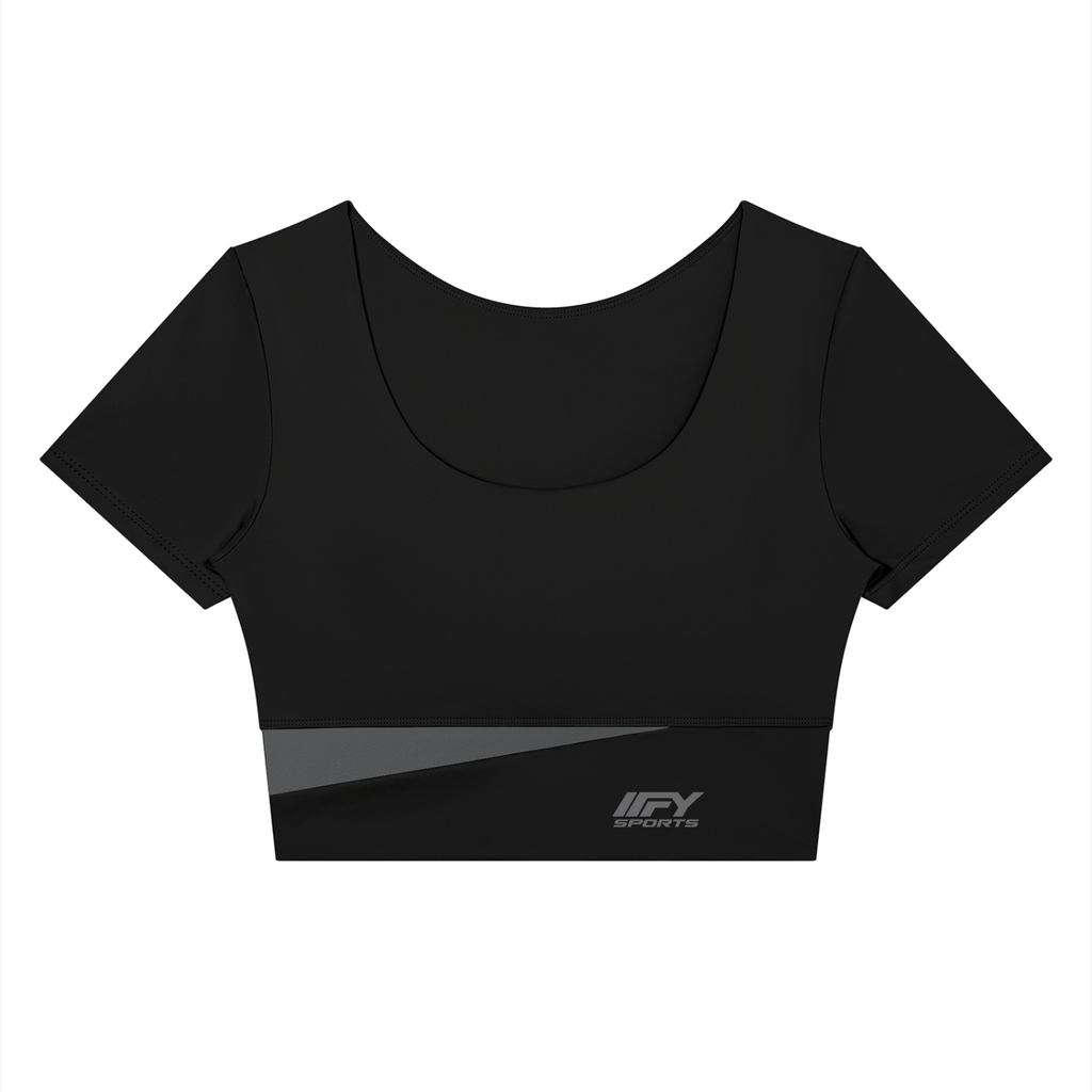 Panelled Crop Yoga T-Shirt