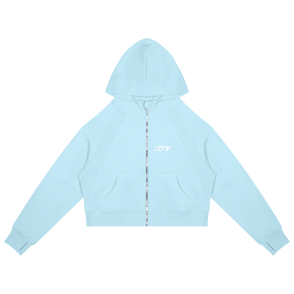 Cropped Zip-Through Hoodie
