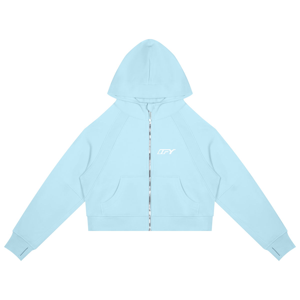 Cropped Zip-Through Hoodie