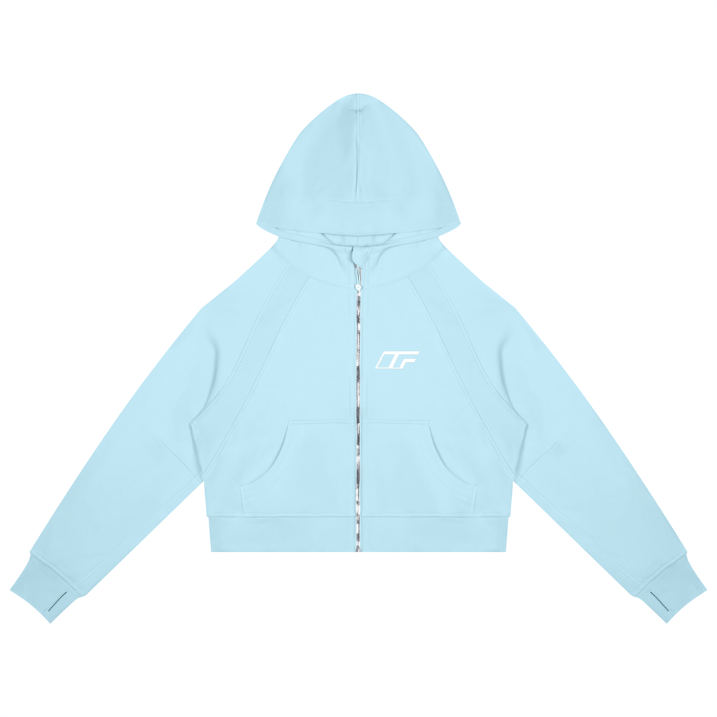Cropped Zip-Through Hoodie