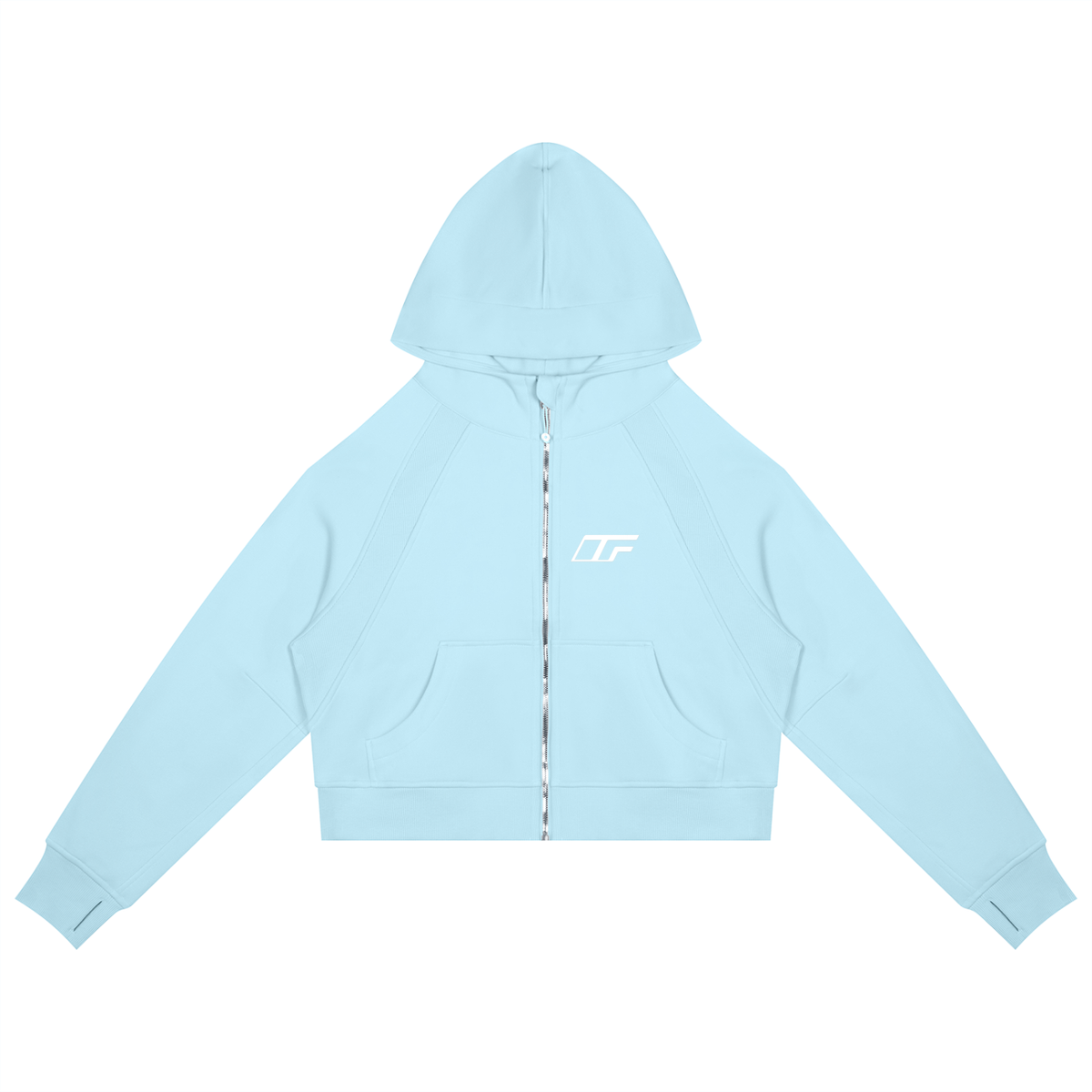Cropped Zip-Through Hoodie