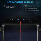 Folding Treadmill, 1.85HP Installation-Free Walking Jogging Running Machine, 12KM/H With 12 Pre-Programs And LED Display For Home Gym Office - IFY Sports