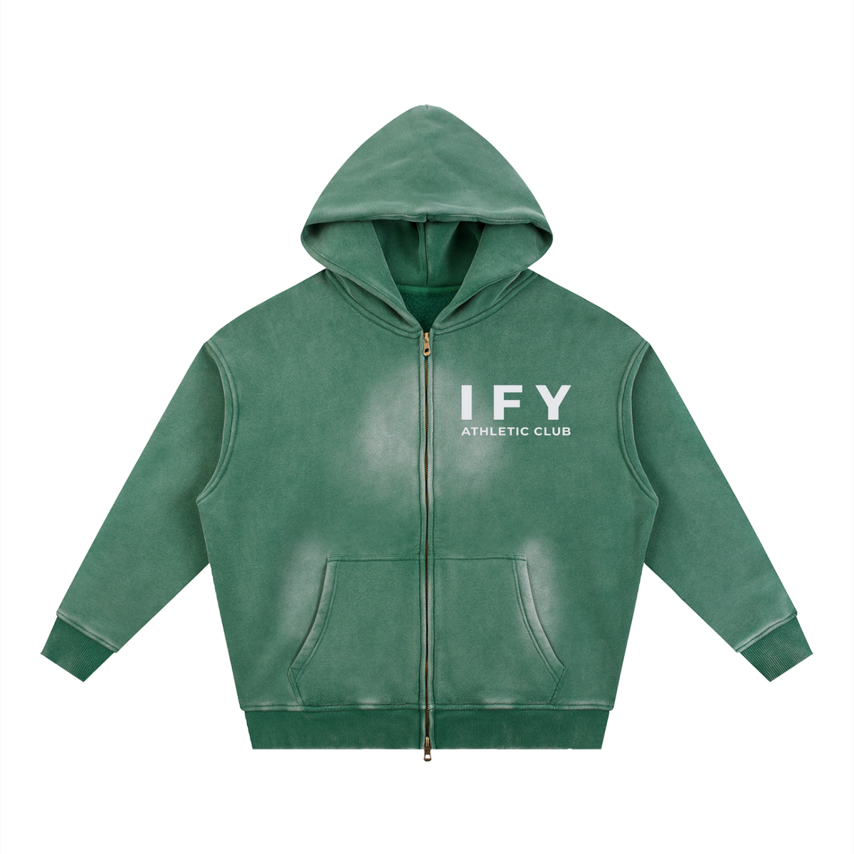 Sunfade Two-way Zipper Boxy Fleece Hoodie