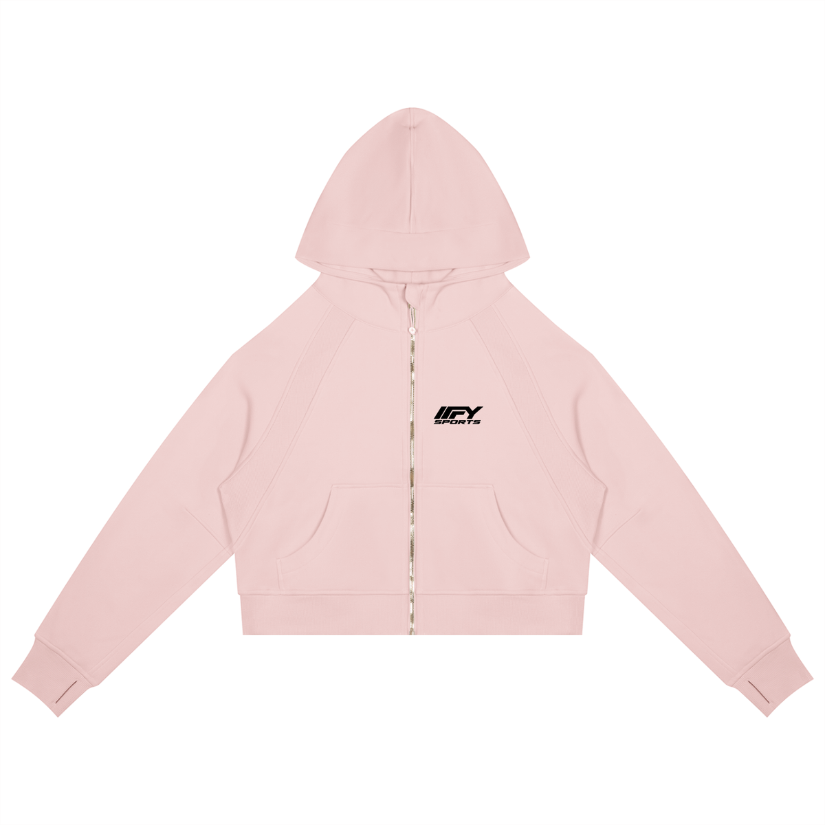 Cropped Zip Hoodie & Wide-Leg Fleece Set