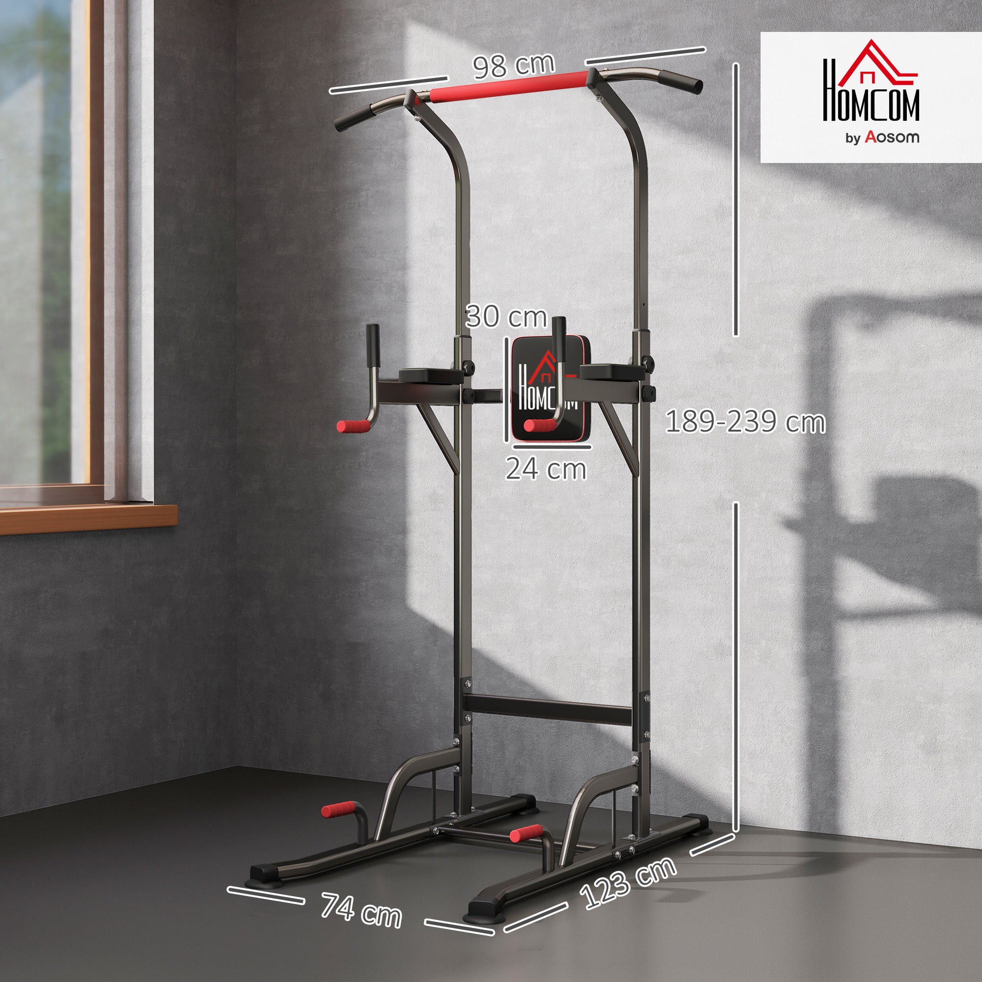 Power Tower Station With Dip Stand, Pull Up Bar Home Office Gym Training Workout Equipment - IFY Sports