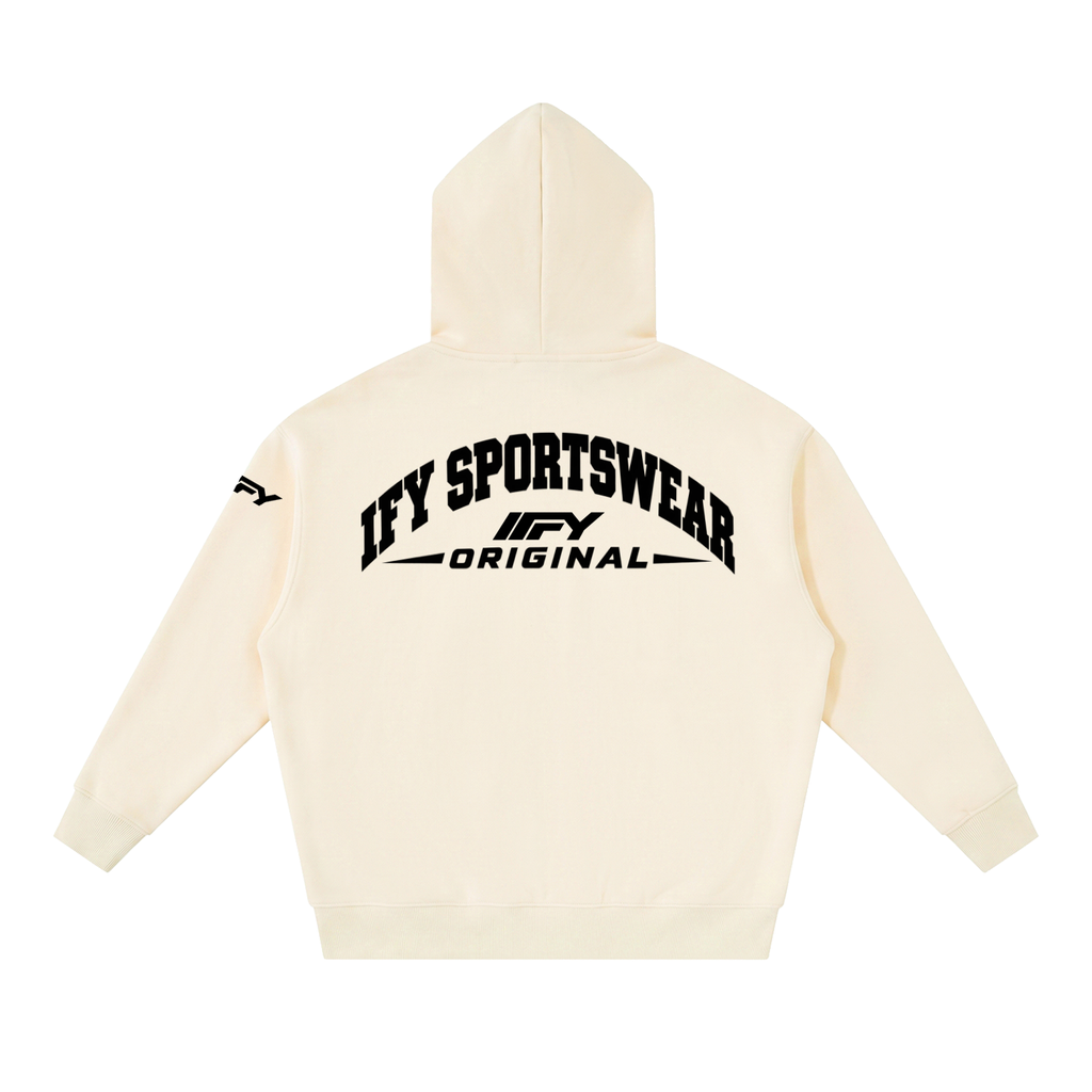 Oversized Two-Way Zip Fleece Hoodie