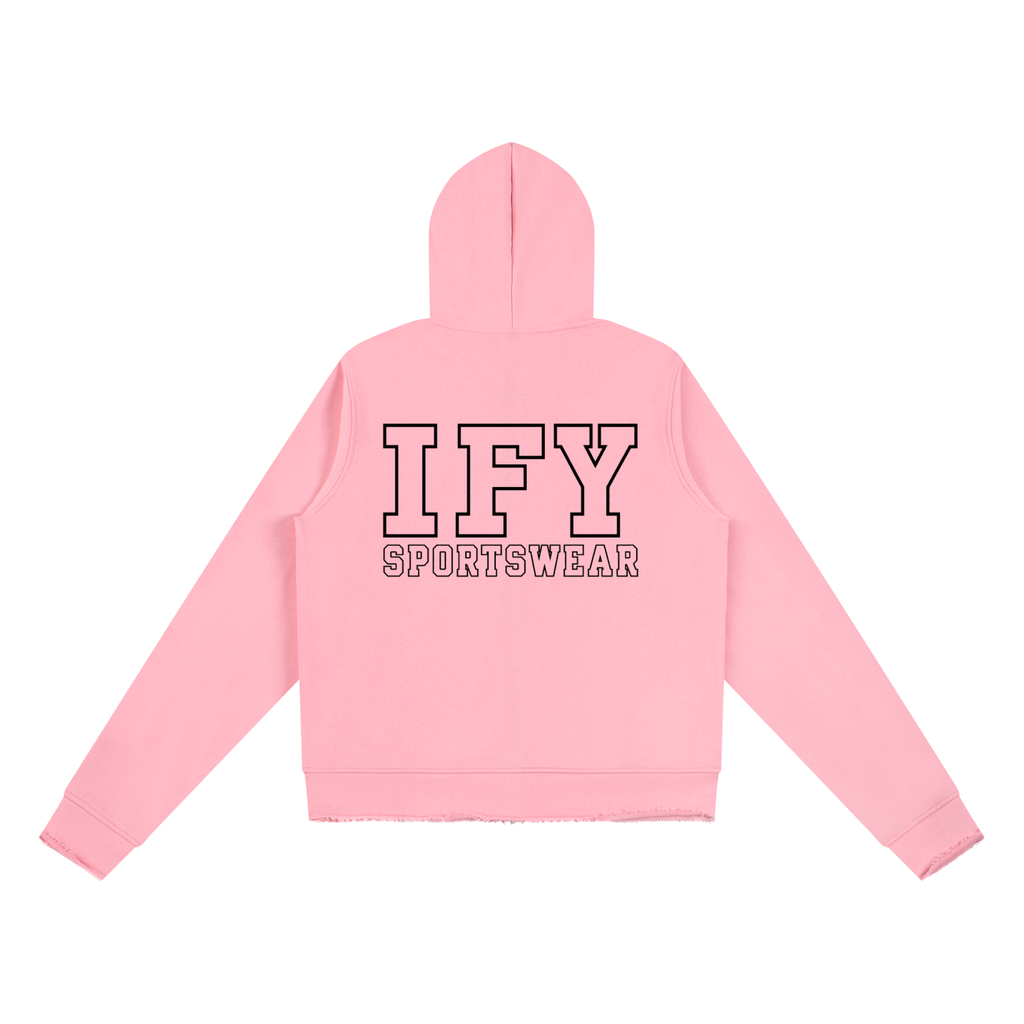 Raw Edge Full Zip Hoodie