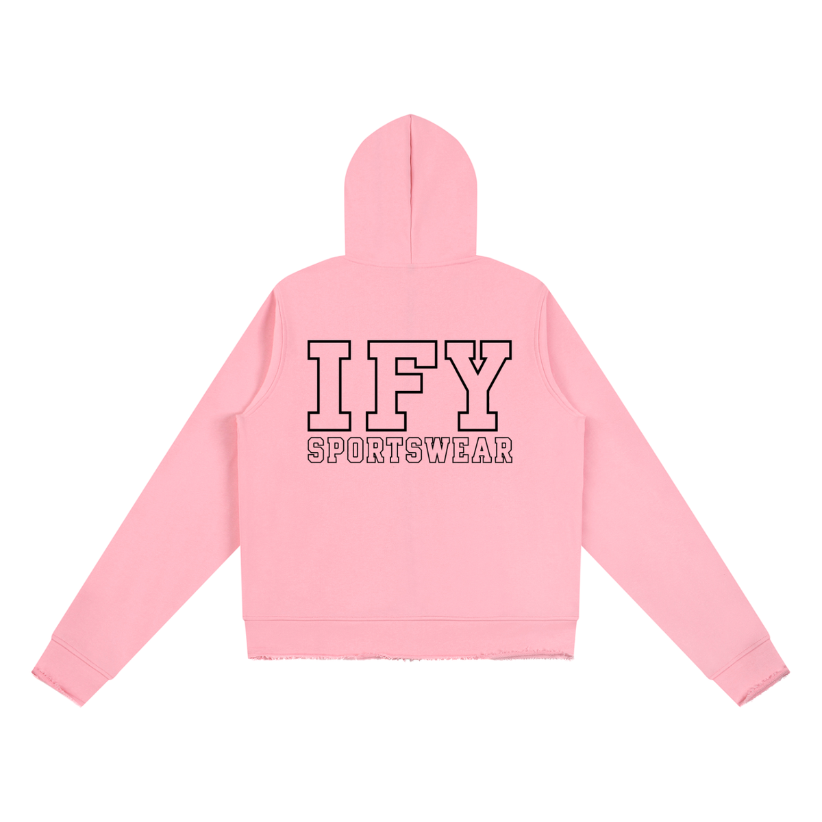 Raw Edge Full Zip Hoodie