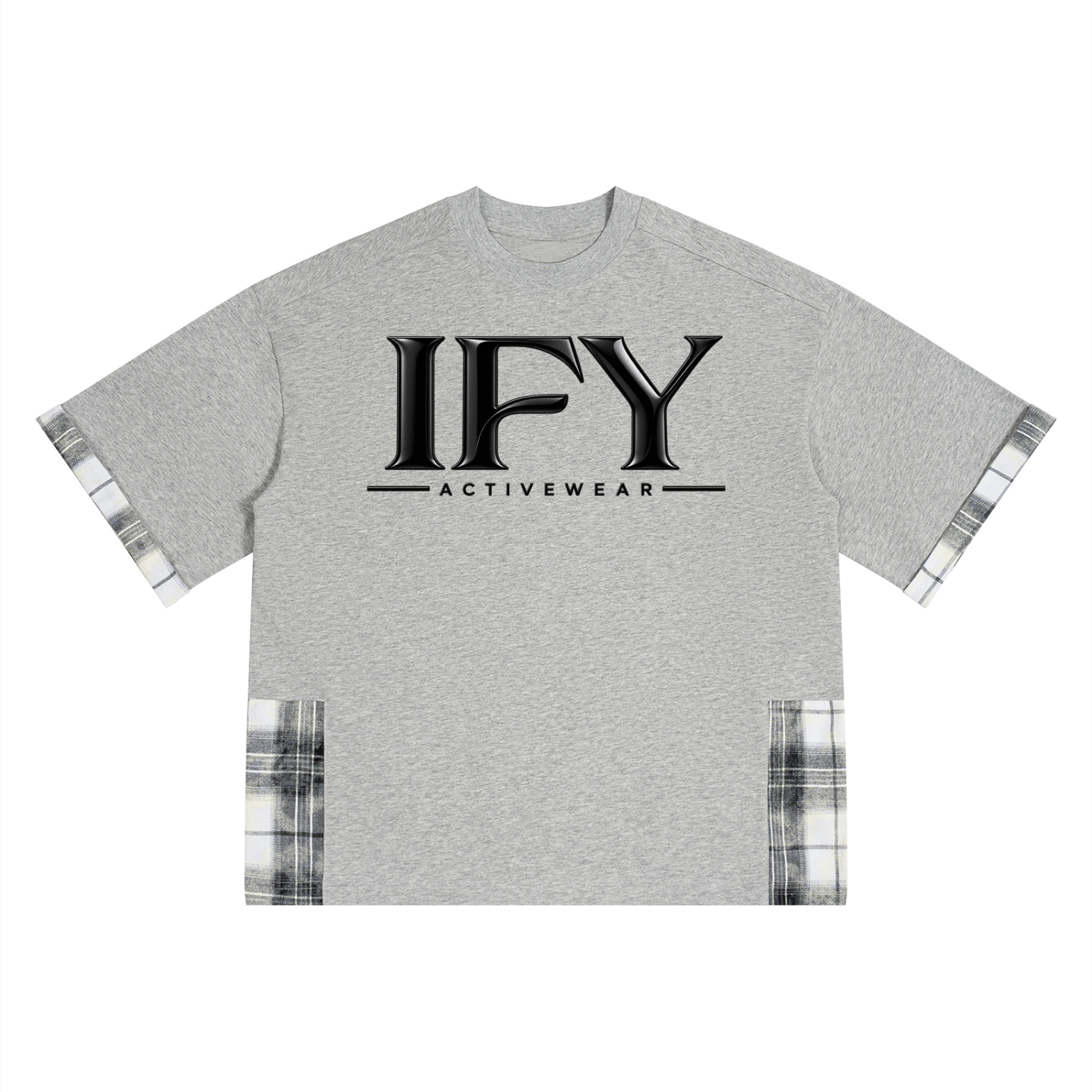 Unisex Plaid Paneled T-Shirt