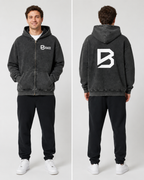BRACE Zip-Through Boxy Fleece Hoodie
