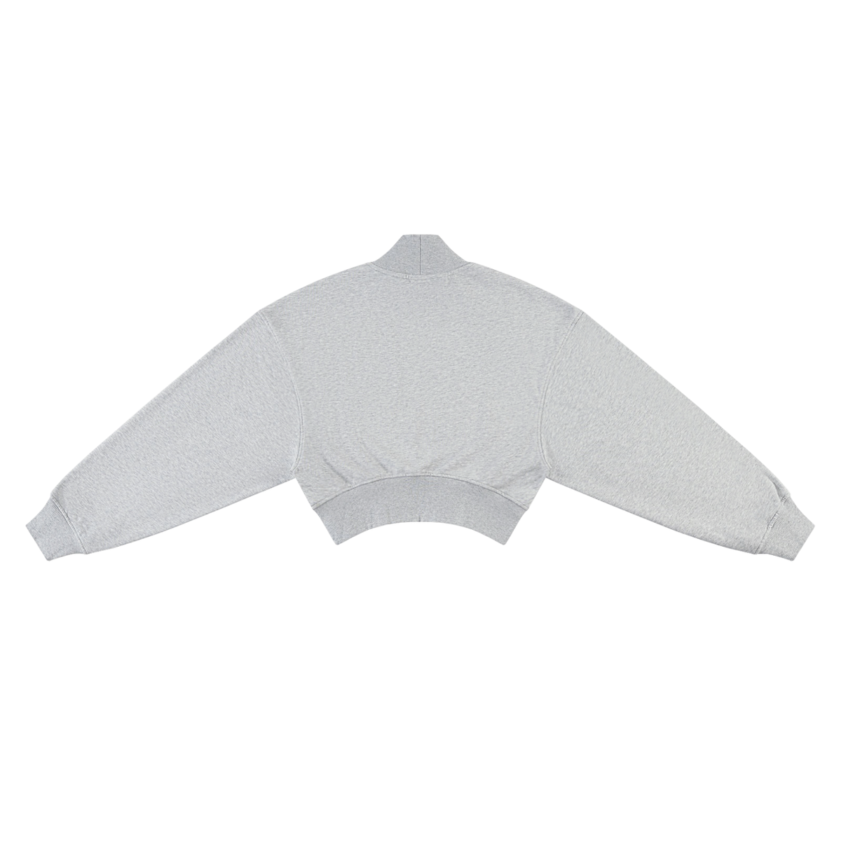 Cropped Mock Neck Lantern Sleeve Sweatshirt
