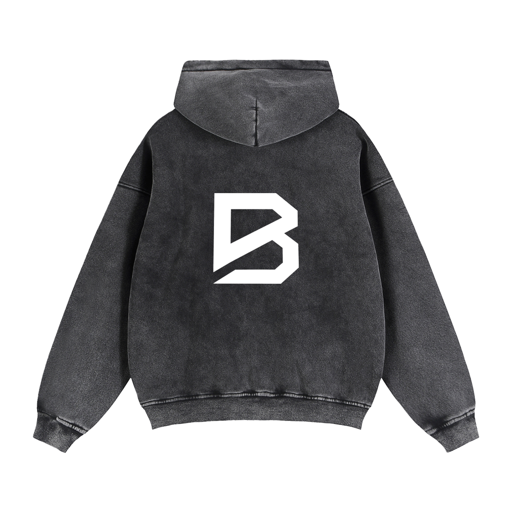 BRACE Zip-Through Boxy Fleece Hoodie