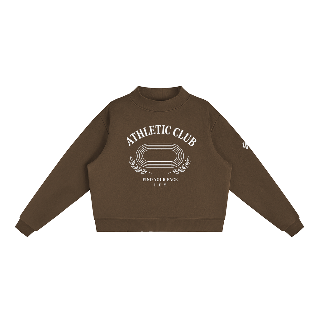 Oversized Mock-Neck Fleece Sweatshirt