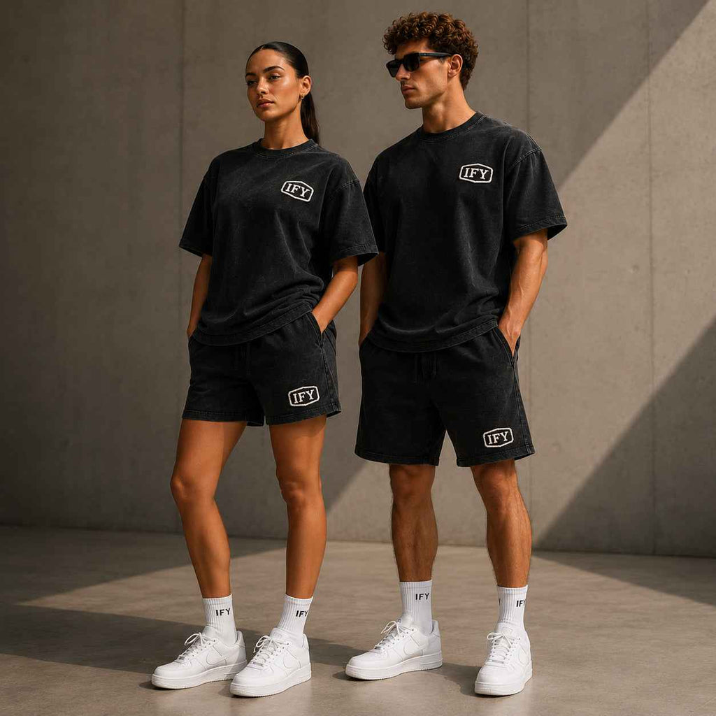 Mineral Wash Waffle Knit Shorts